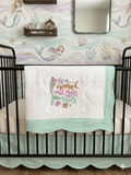 Custom Embroidered BE A MERMAID AND MAKE WAVES heirloom quilt