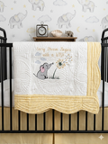 Custom Embroidered EVERY DREAM BEGINS WITH A WISH heirloom quilt