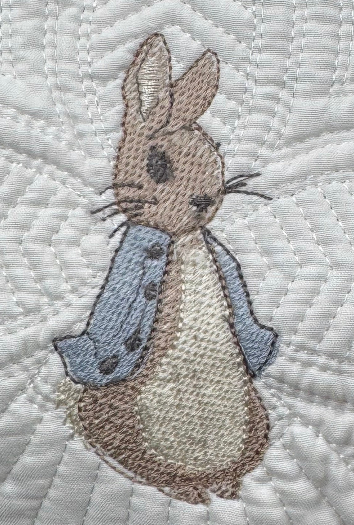 Custom Embroidered Beatrix Potter theme AND SO MY STORY BEGINS Heirloom quilt