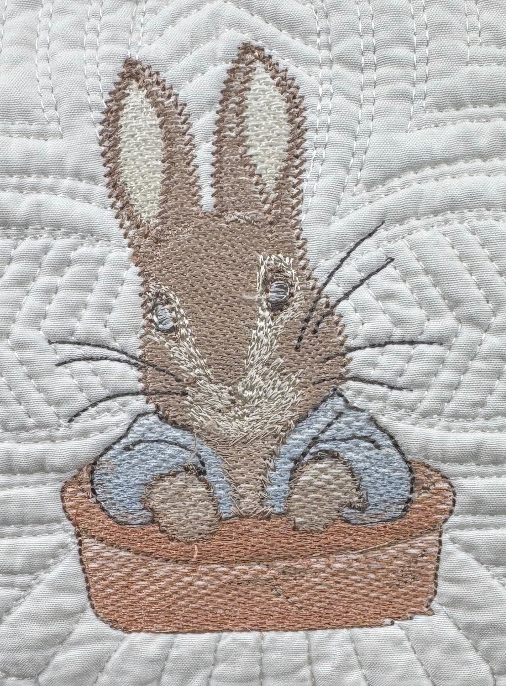 Custom Embroidered Beatrix Potter theme AND SO MY STORY BEGINS Heirloom quilt