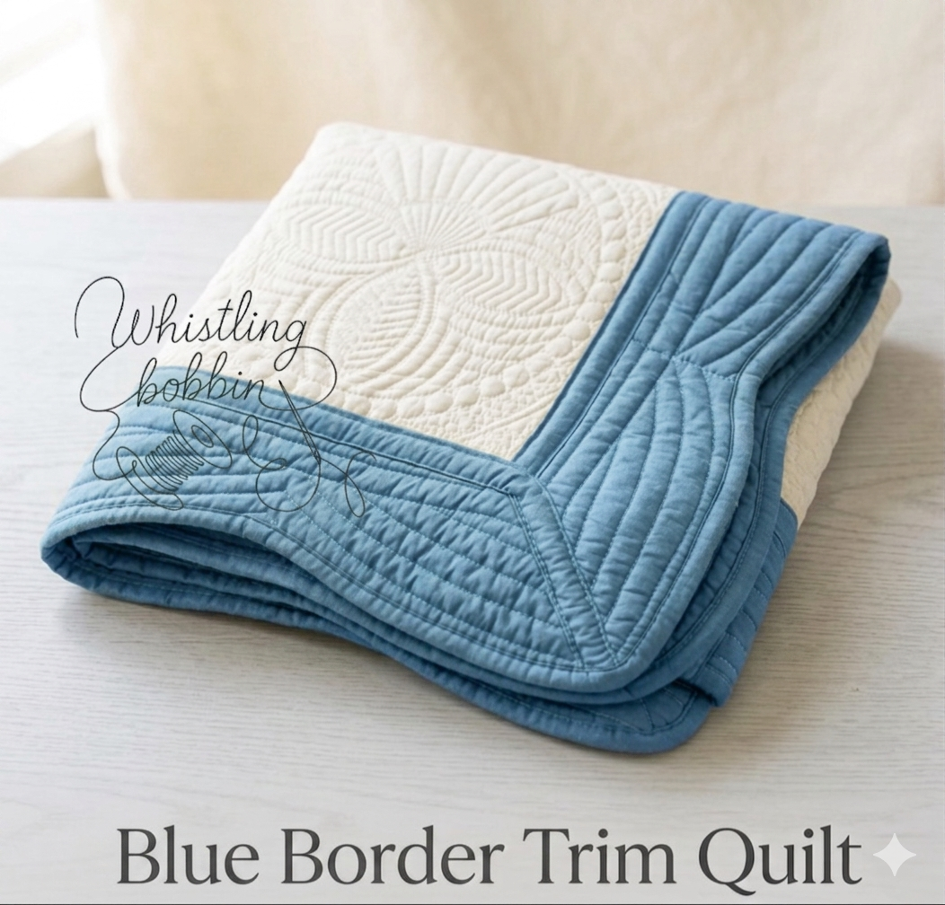 BLANK Blue trim Heirloom Quilt