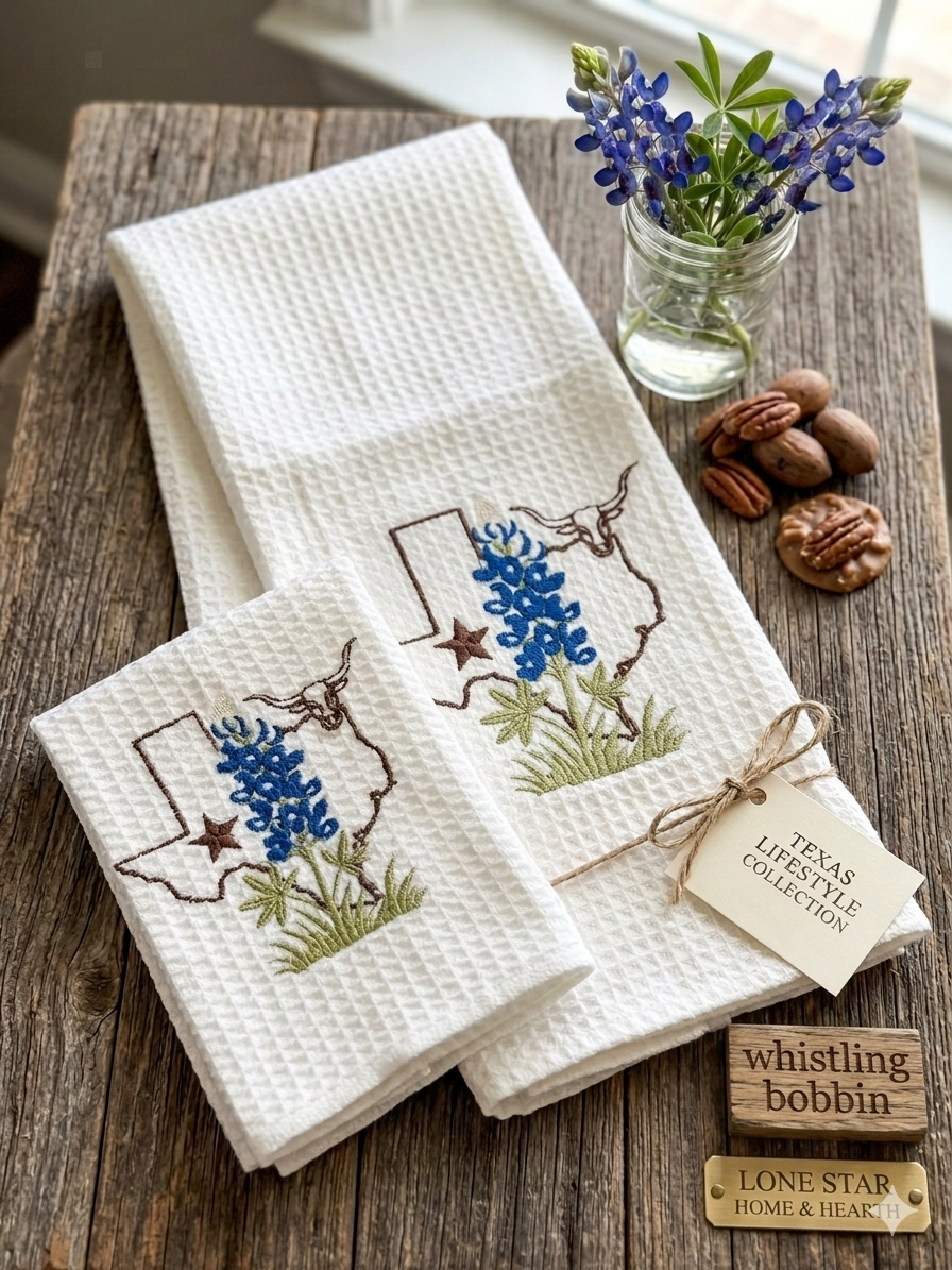 Texas Lone Star Longhorn  Hand towel and washcloth set