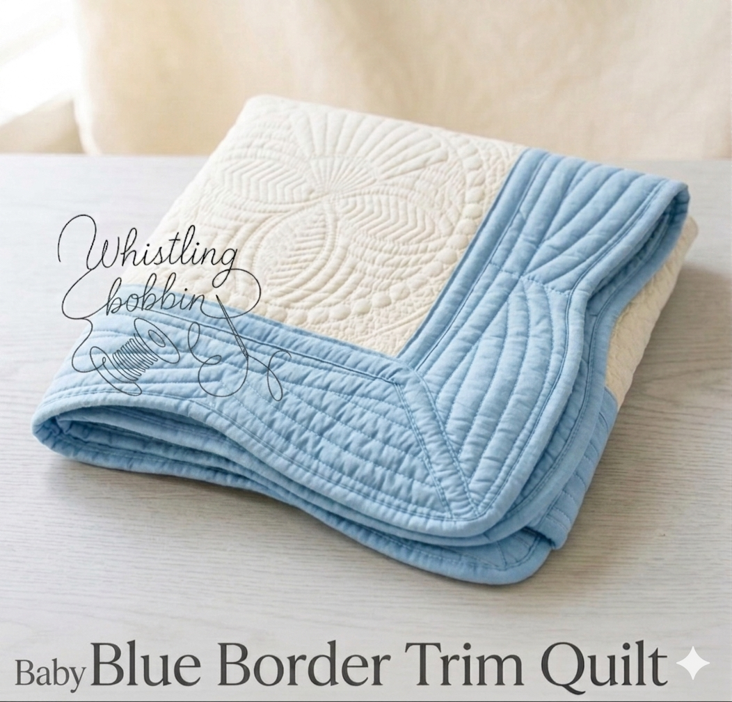 Wholesale blanks Blue Trim Heirloom Quilt 35x46