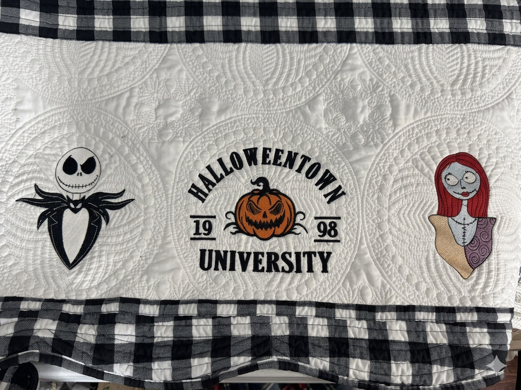 Custom Embroidered Nightmare before Christmas  Heirloom quilt