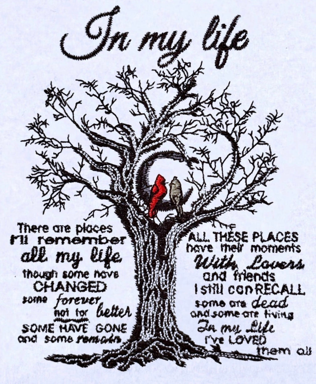 In My Life Memorial Cardinal Heirloom Quilt