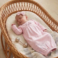 Wholesale Picot Trim Newborn Sleeper Pink / Pink