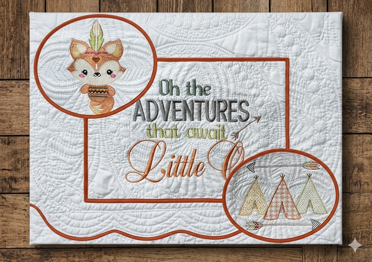 Custom Embroidered Woodland Animals Oh The Adventures Little One Heirloom Quilt