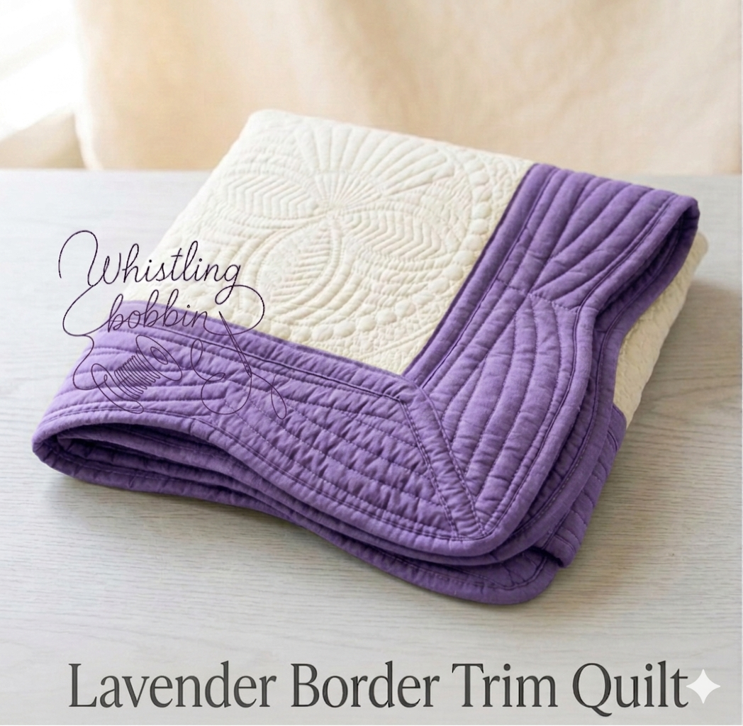 Lavender trim Heirloom Quilt 35x46