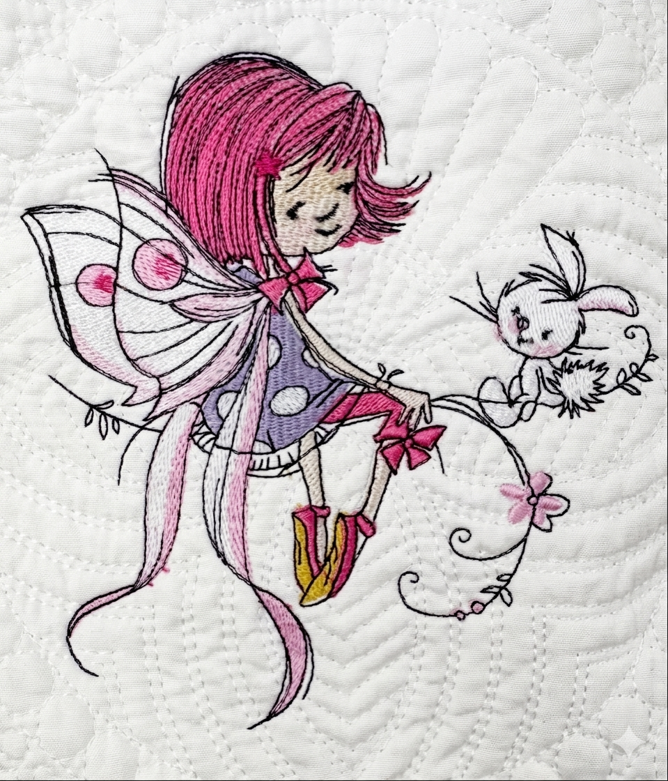 Custom Embroidered Let Your Dreams Be Your Wings Heirloom Quilt