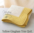 Yellow Gingham Heirloom Quilt 35x46