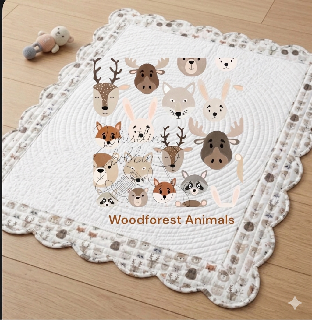 NEW Wood forest Animals Heirloom Quilt