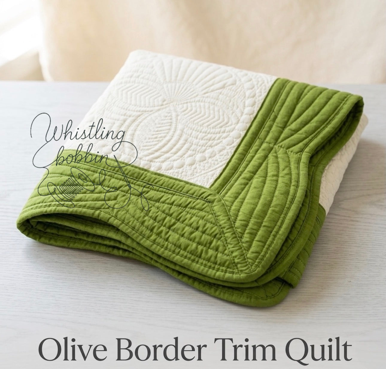 Olive Trim Heirloom Quilt 35x46