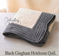 Black Gingham Heirloom Quilt 35x46