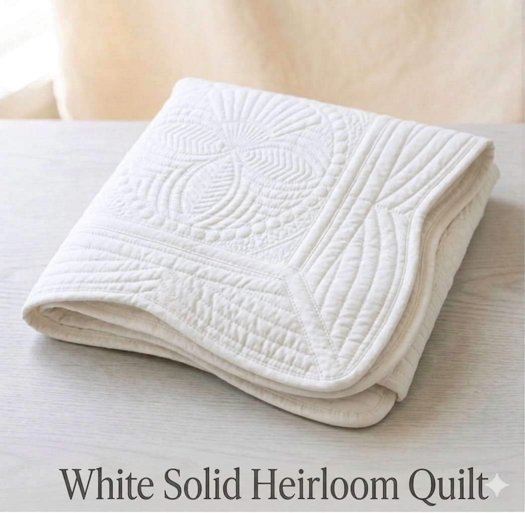 Blanks Solid White Heirloom Quilt