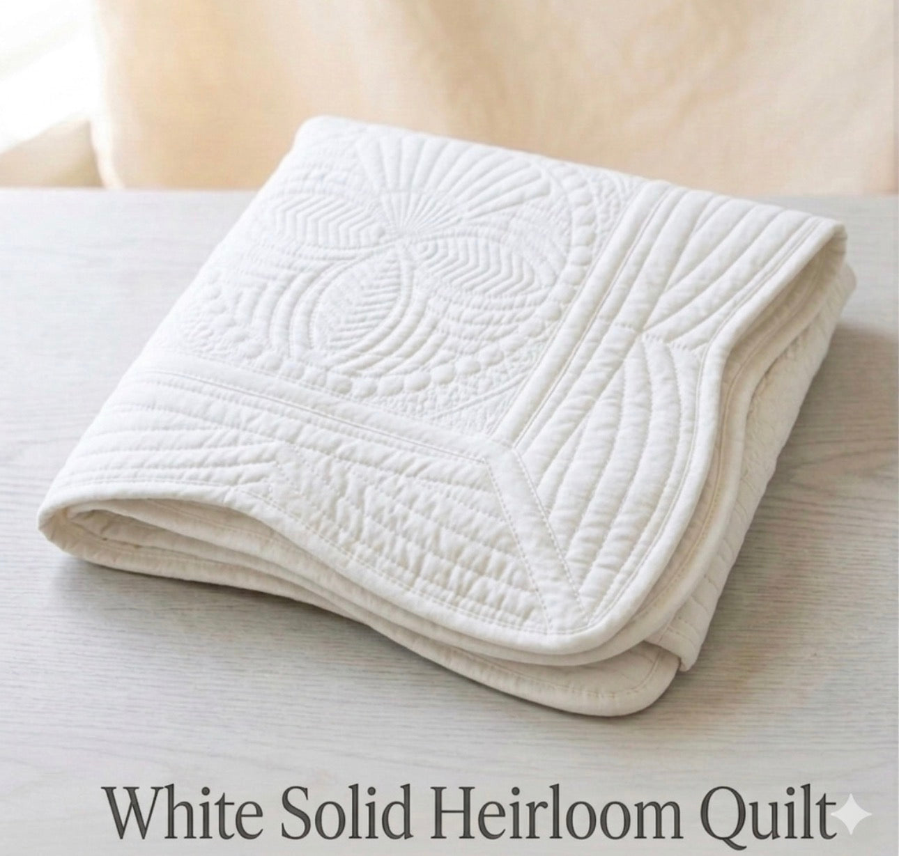 Wholesale blanks Solid White Heirloom Quilt 35x46