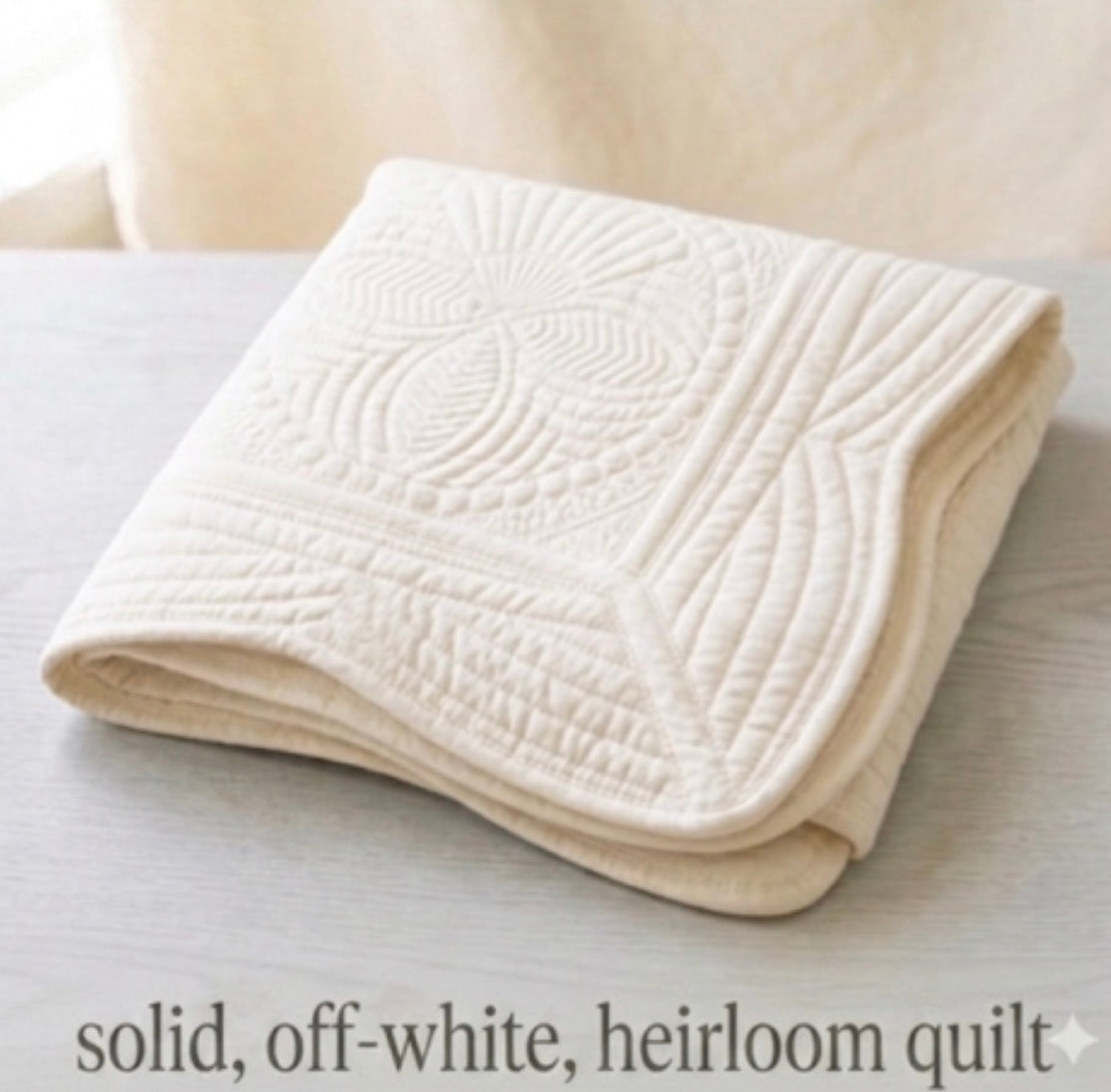 Wholesale blanks Off White Heirloom Quilt 35x46
