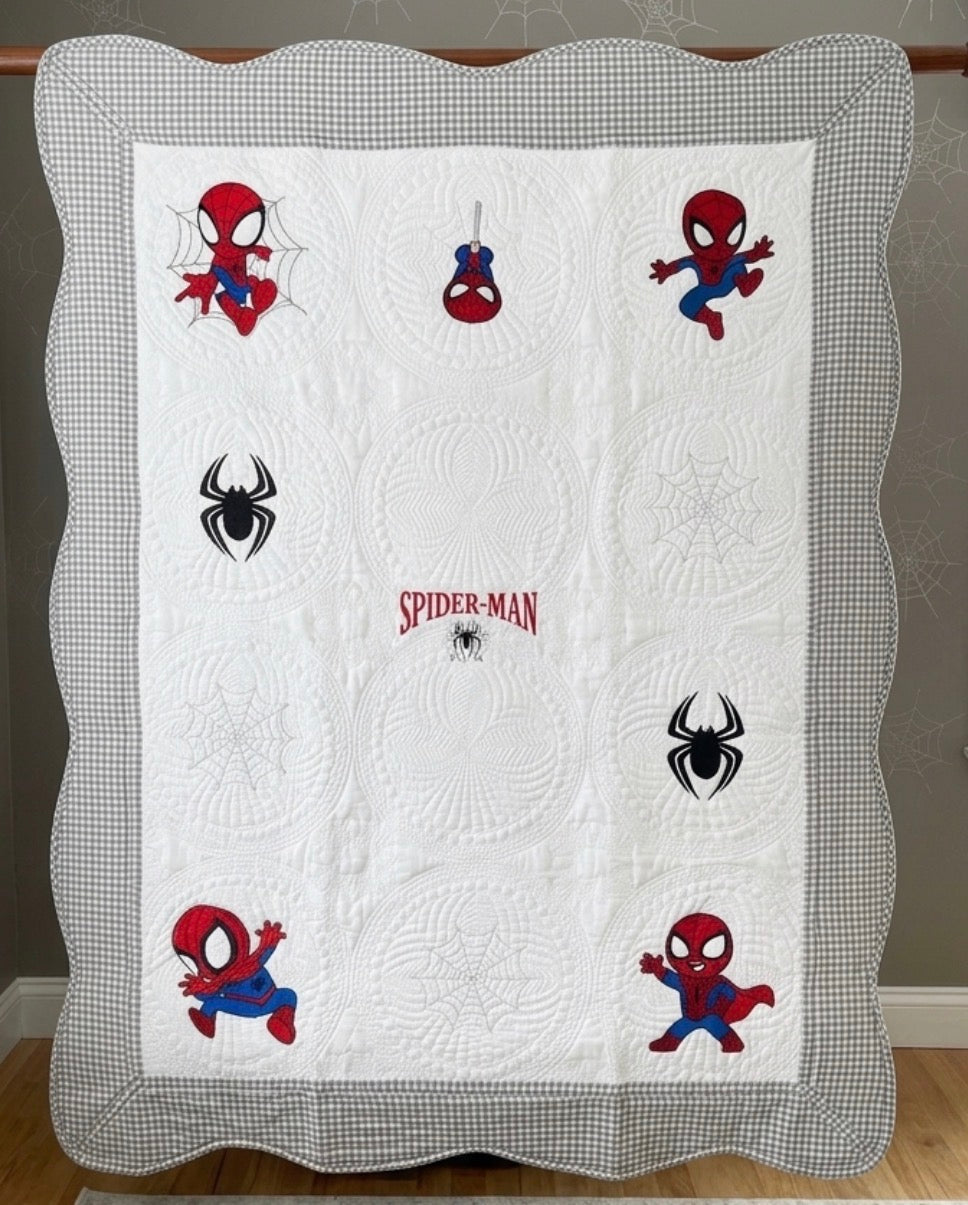 Made To Order Spider-Man Custom Embroidered Quilt