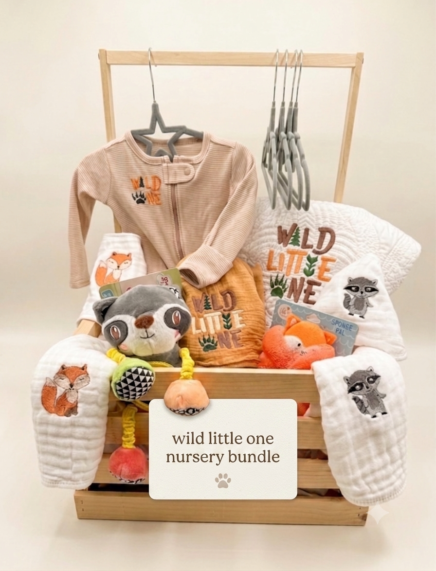 26 Piece Wild One Newborn Gift Set Bundle – WHISTLING BOBBIN