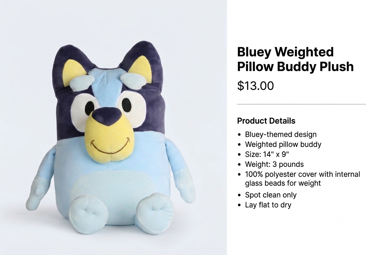 Bluey Weighted Pillow Buddy Plush