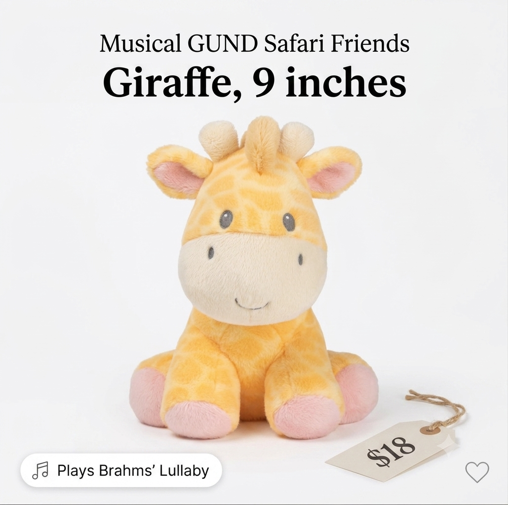 Musical GUND Safari Friends Giraffe 9"