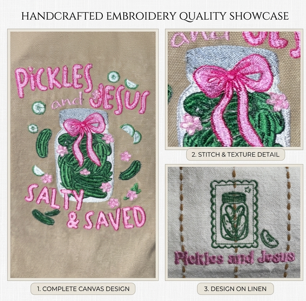 Pickles and Jesus Apron Set