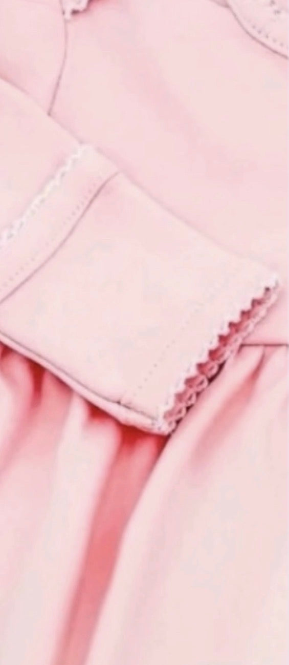 Personalized Picot Trim Newborn Sleper Pink / Pink