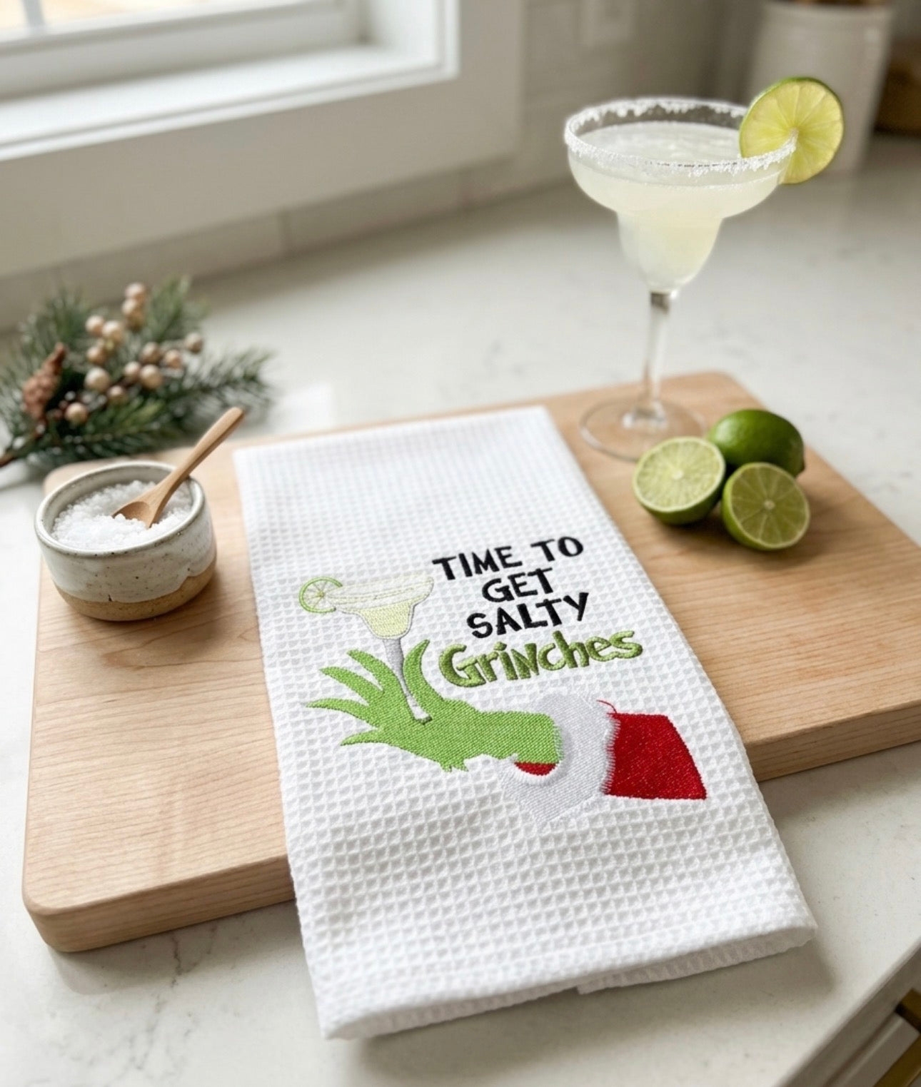 Time to Get Salty Grinch Hand Towel and Wash cloth set