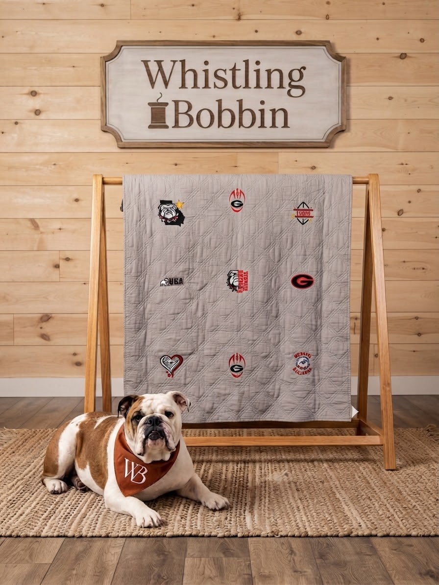 Custom embroidered Georgia Bulldogs DAWGS quilt
