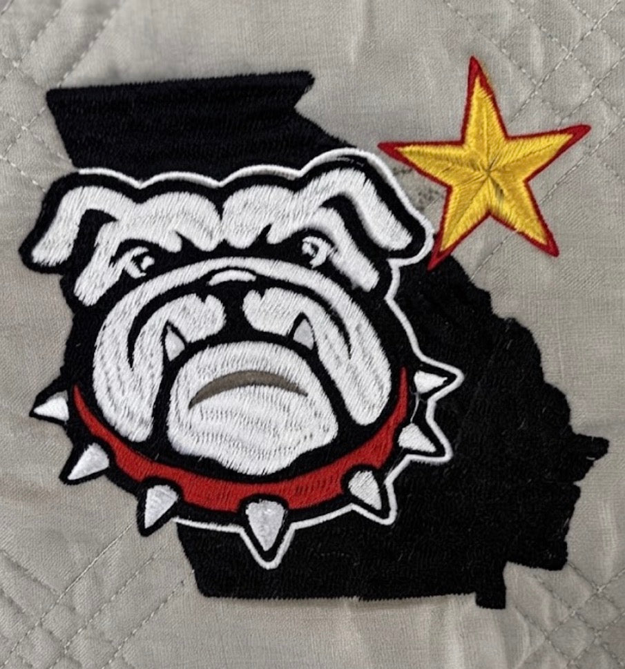 Custom embroidered Georgia Bulldogs DAWGS quilt
