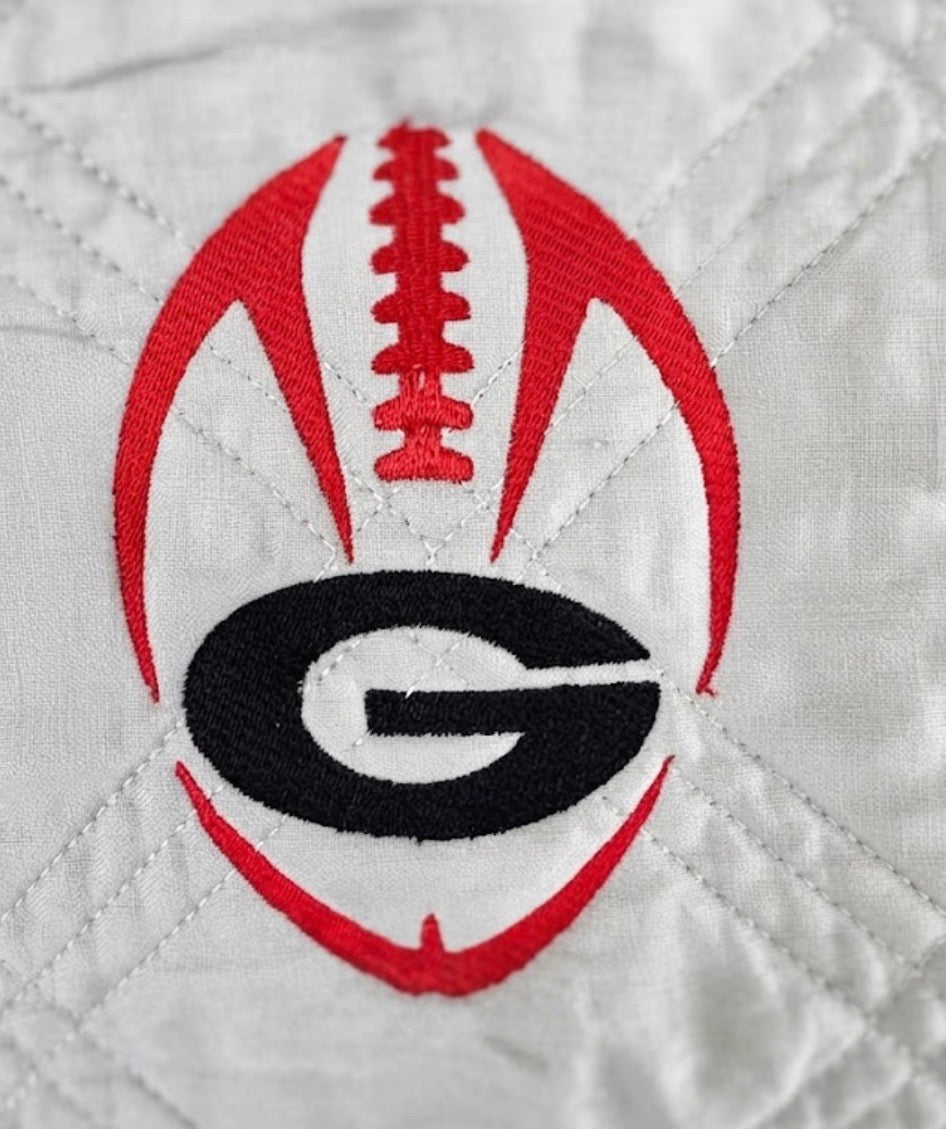 Custom embroidered Georgia Bulldogs DAWGS quilt