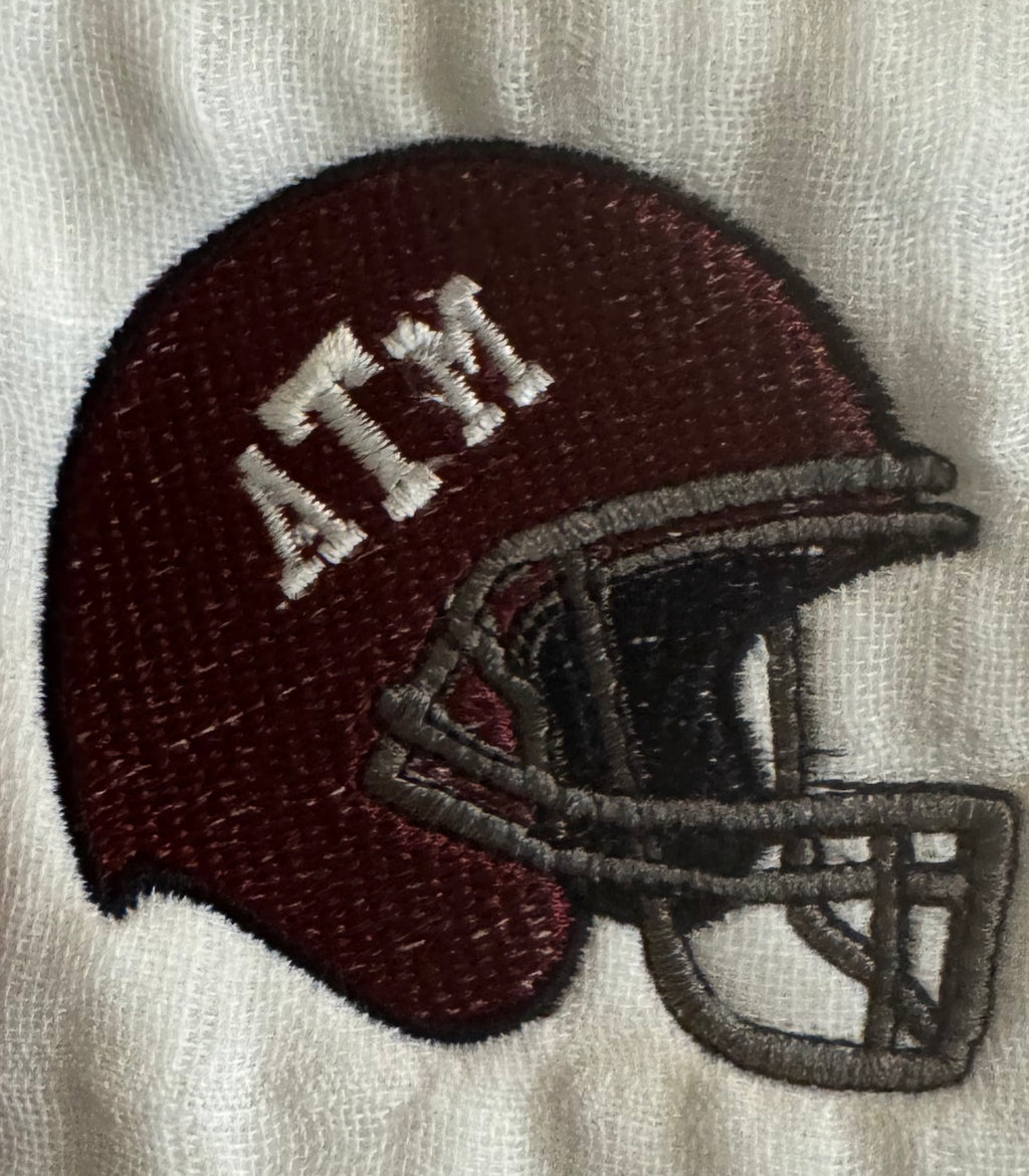 Texas A and M embroidered bib and burp cloth set