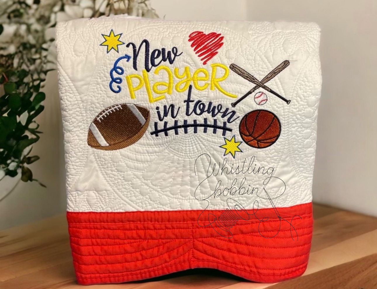 New Player In Town Embroidered Sports Fan