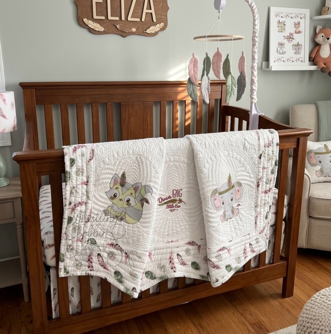 Custom Embroidered DREAM BIG LITTLE ONE Heirloom Quilt
