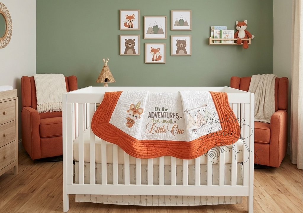 Custom Embroidered Woodland Animals Oh The Adventures Little One Heirloom Quilt