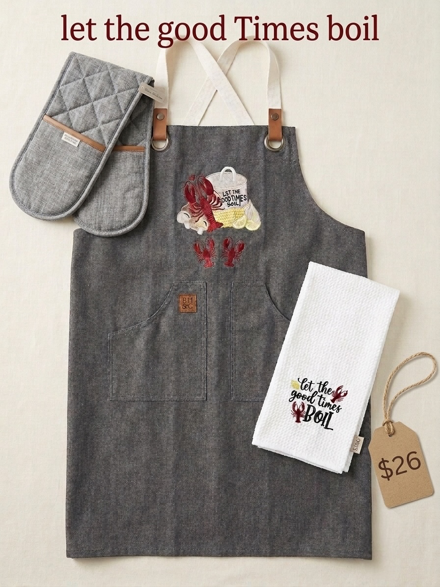 Let the Good Times Boil Crafish 3 Apron Set